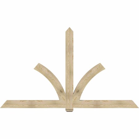 Ekena Millwork Redmond Rough Sawn Timber Gable Bracket, Douglas Fir, 108"W x 63"H x 4"D x 6"F, 14/12 Pitch GBW108X63X0406RED00RDF